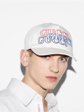 Gucci White Cotton Embroidered Logo (XL) Baseball Hat - NWT❣️Men’s —> Unisex